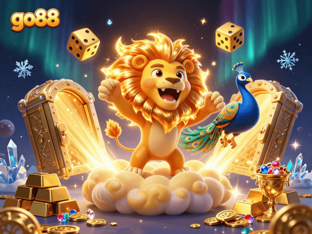 Experience thrilling fun at go88 with a dynamic casino scene showcasing vibrant characters and riches.