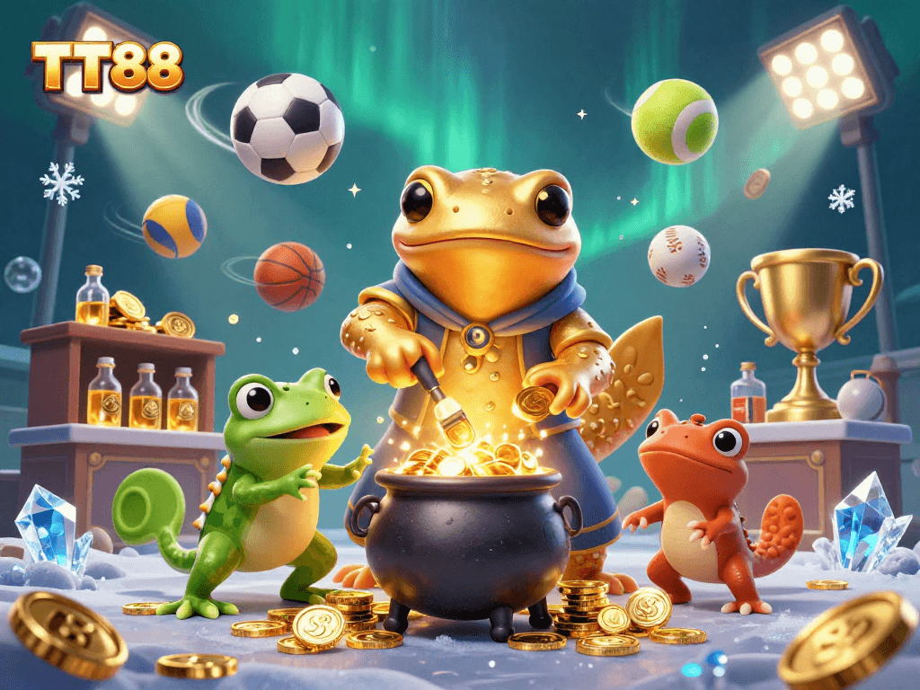 Experience exciting gaming adventures at TT88 with unique 3D characters and vibrant casino elements.