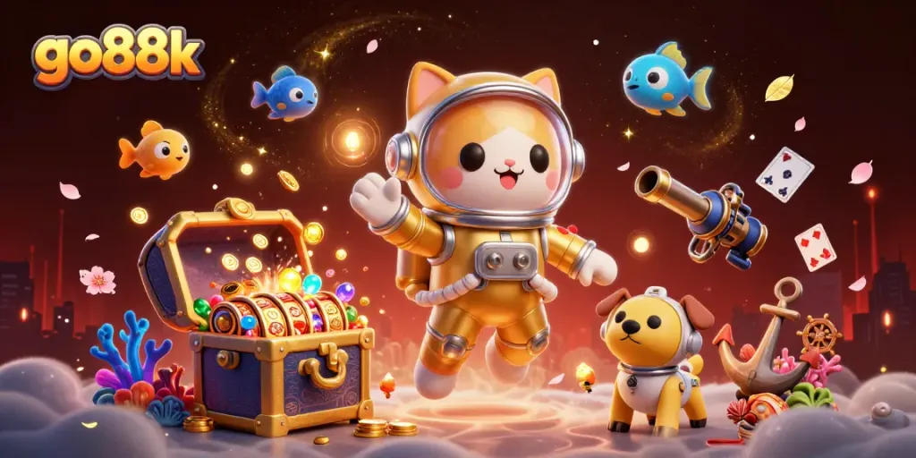 Experience thrilling gameplay at go88k with vibrant slot reels and cosmic characters.