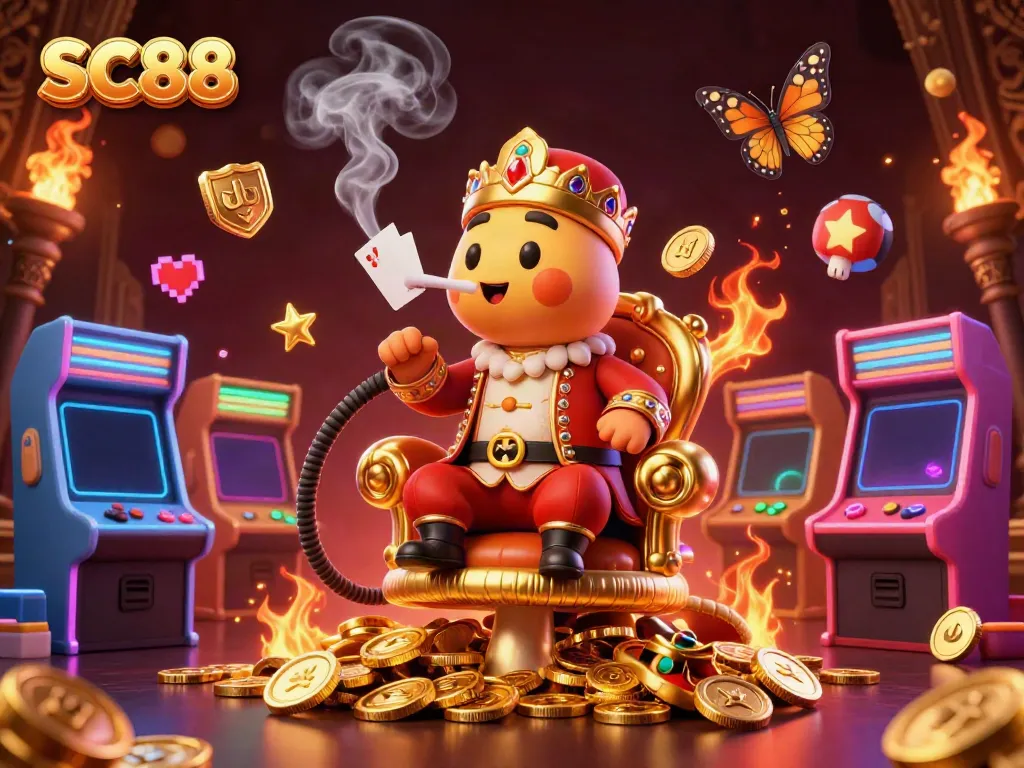 Experience the thrill of SC88 with vibrant casino-themed 3D characters and game elements.