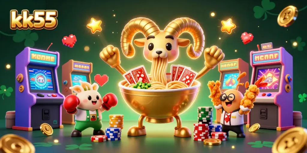 Experience thrilling gameplay with kk55's dynamic casino illustrations featuring interactive characters.