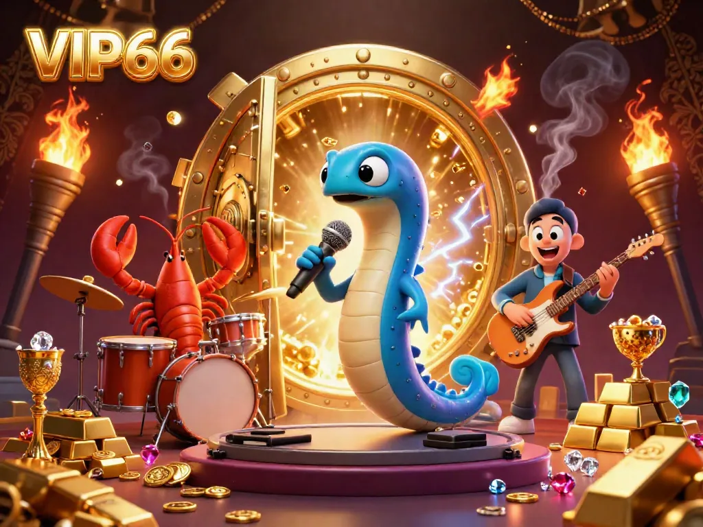Experience the excitement of VIP66 with a DJing electric eel and a vibrant underwater casino setting.