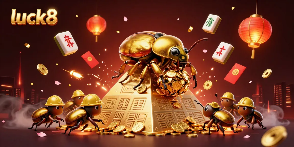 Engage with luck8 in a vibrant, dynamic scene of gaming excitement and rich casino elements.