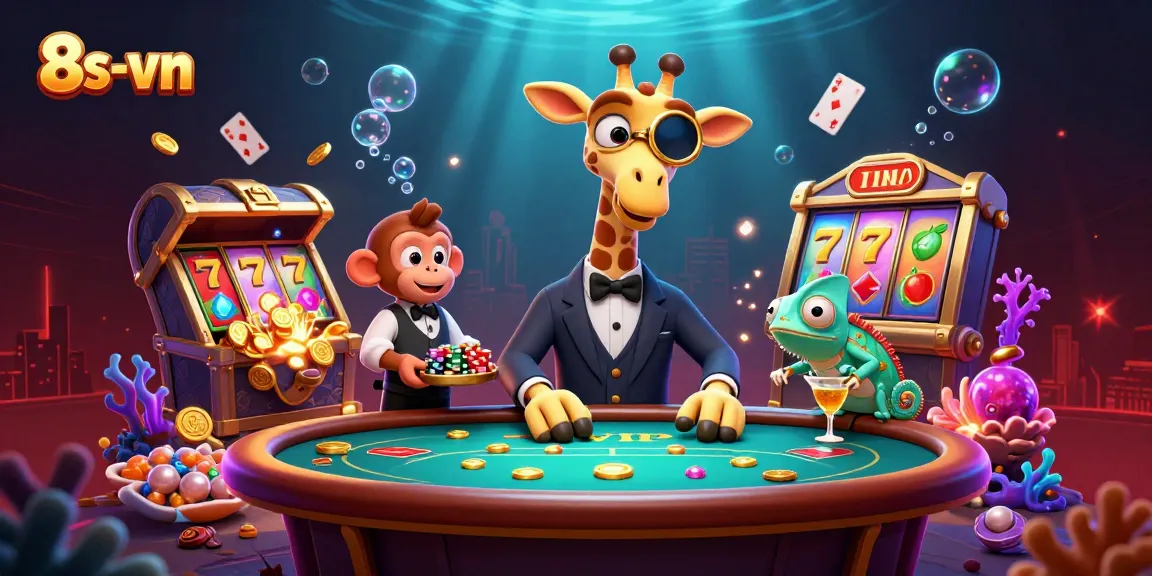 Engage in thrilling gaming adventures with the 8s-vn brand, featuring vibrant casino characters