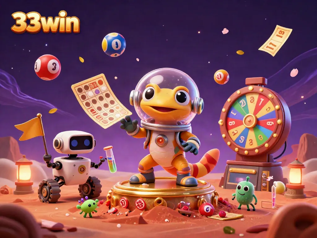 Join the Martian gecko and robot rover at the exciting 33win golden casino adventure!
