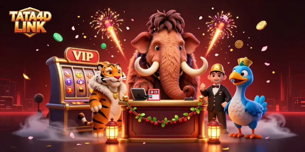 Experience thrilling slots action at TATA4D LINK with vibrant characters and dynamic casino elements.