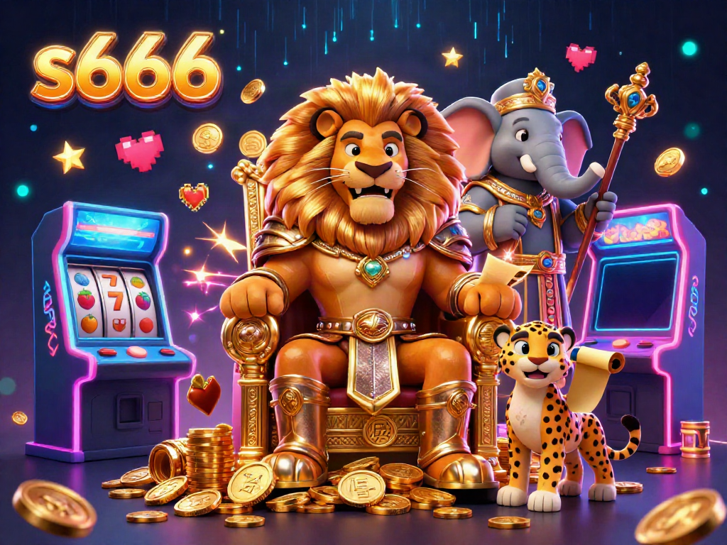 Experience thrilling gameplay with s666 featuring a lion king, elephant advisor, and cheetah messenger.