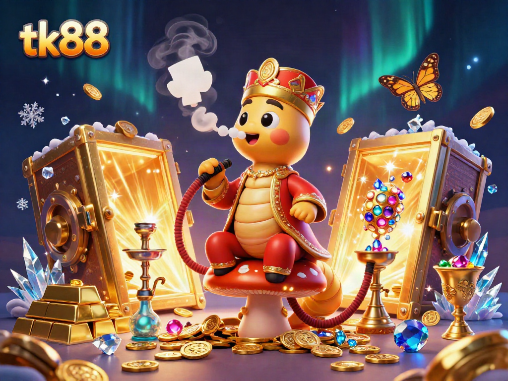 Engage in winning strategies with tk88 in a vibrant 3D casino scene full of action.