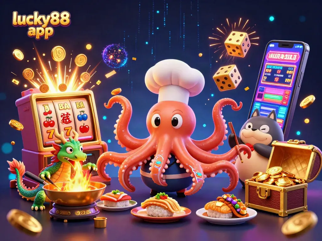 Experience thrilling gameplay with the lucky88 app featuring vibrant 3D casino elements and characters.