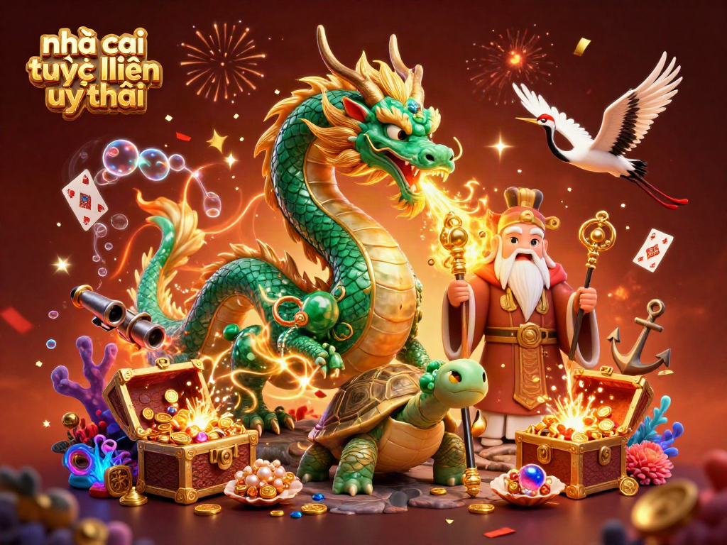 Engage in thrilling gambling at nhà cái trực tuyến uy tín with vibrant dragon, turtle sage, and lucky cranes.