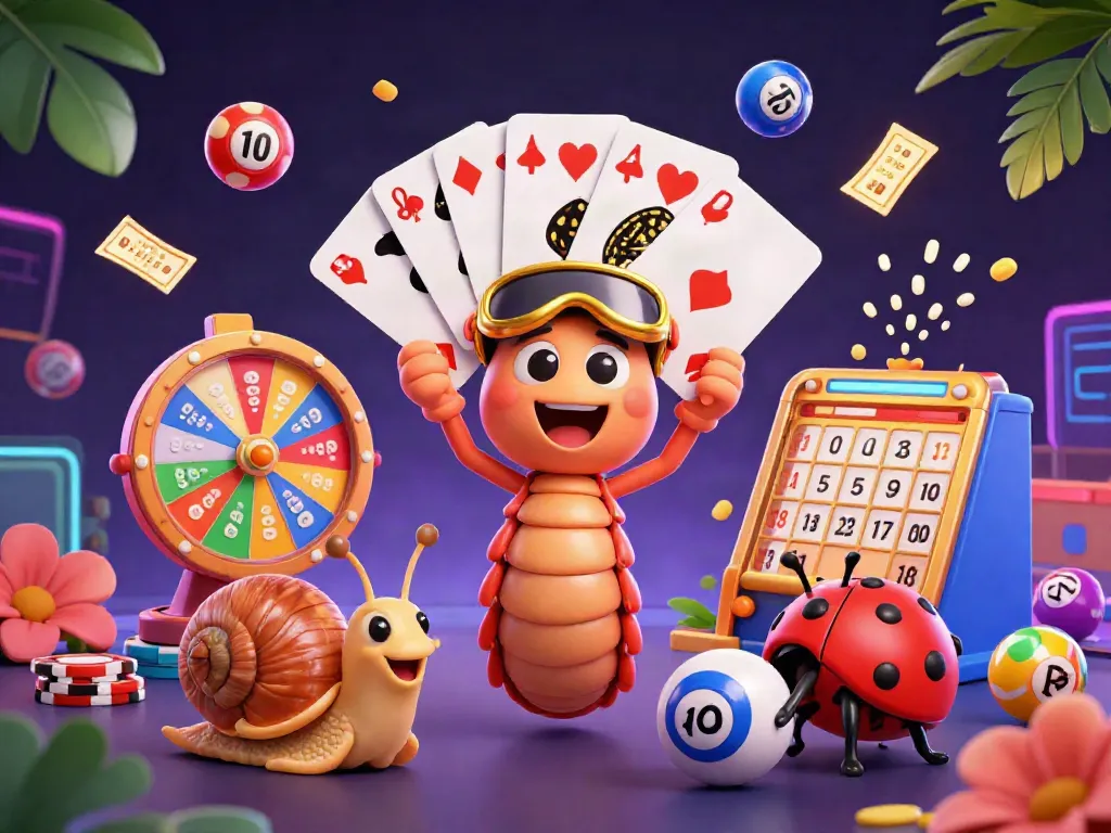 Experience thrilling gameplay at UFABET with vibrant lottery balls and animated characters.