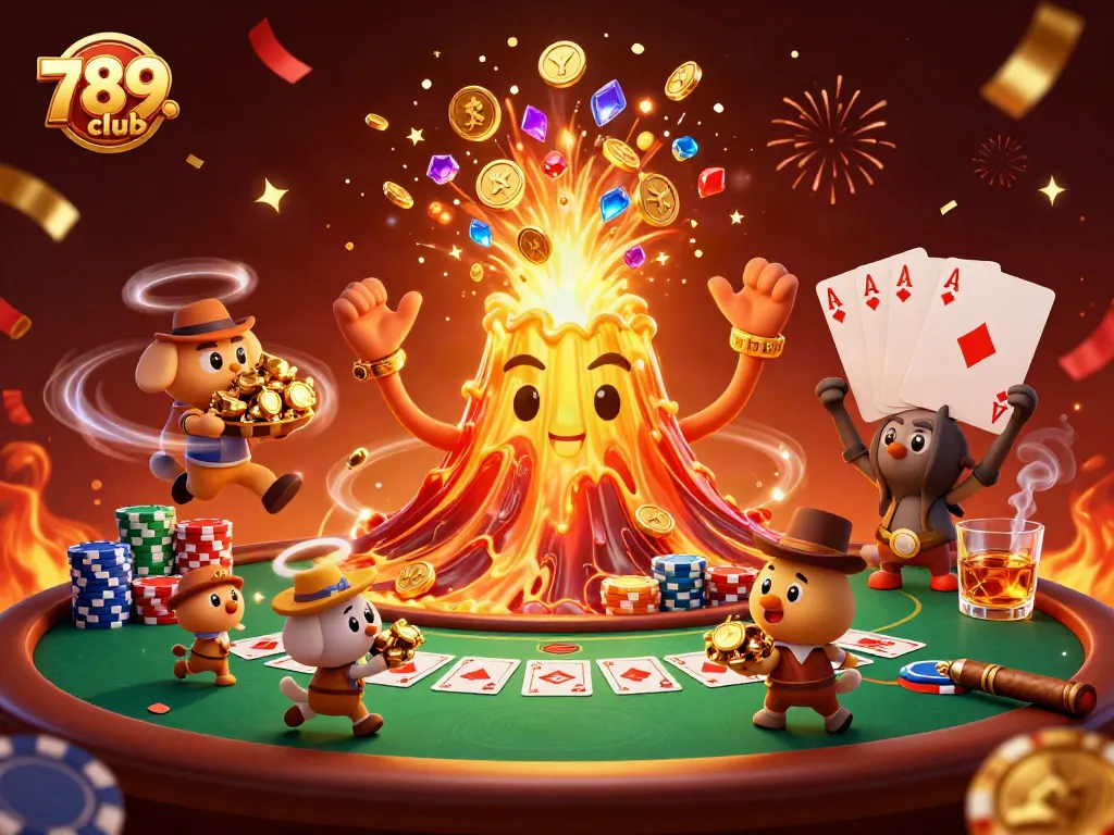 Experience the thrill of 789club as golden treasures erupt in this vibrant casino scene.