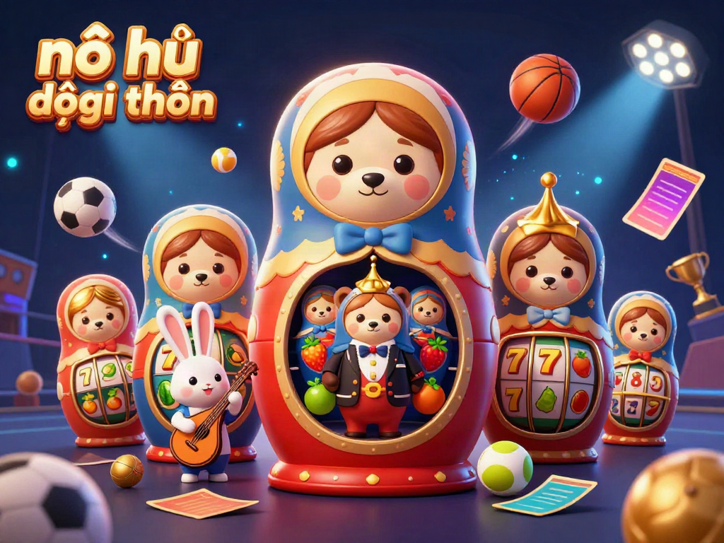 Experience the excitement of nổ hũ đổi thưởng with this vibrant 3D gambling scene featuring cartoon elements and action-packed visuals.