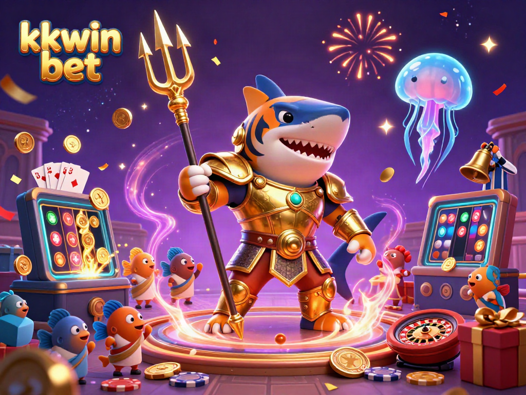 Engage in thrilling action with kkwin bet as a tiger shark challenges in an underwater colosseum of games.