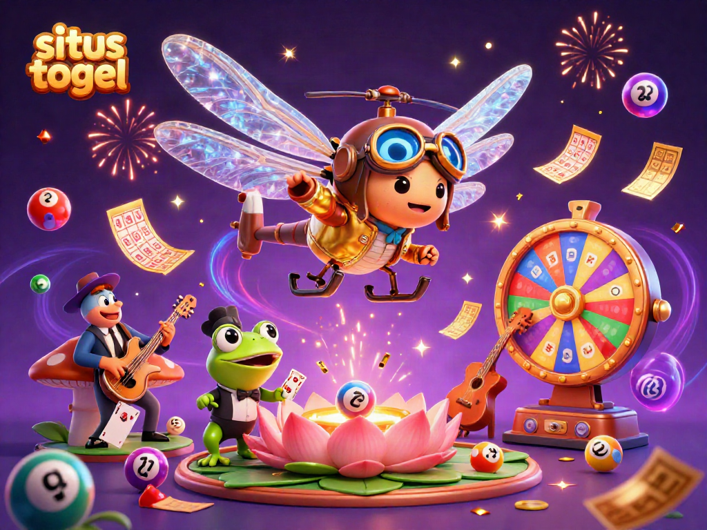 Engage in situs togel activities with vibrant lottery balls and exciting gaming elements illustrated.