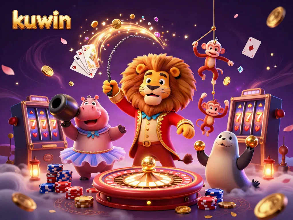 Engage with kuwin's vibrant cartoon casino world featuring animated characters and a lively gaming atmosphere.