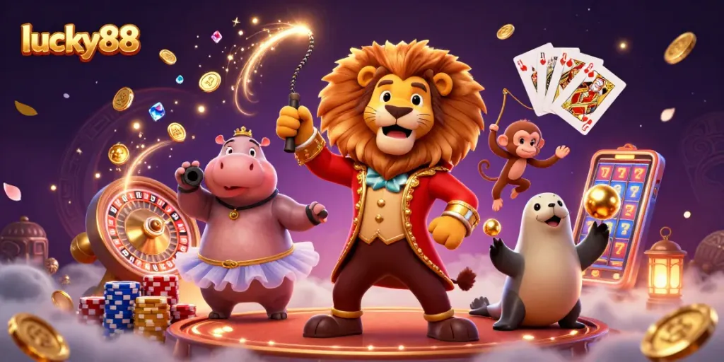 Experience thrilling action with lucky88 as colorful casino characters burst through a world of dazzling rewards.