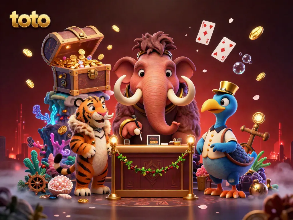 Experience the excitement of toto's casino world with playful characters and dazzling treasures.