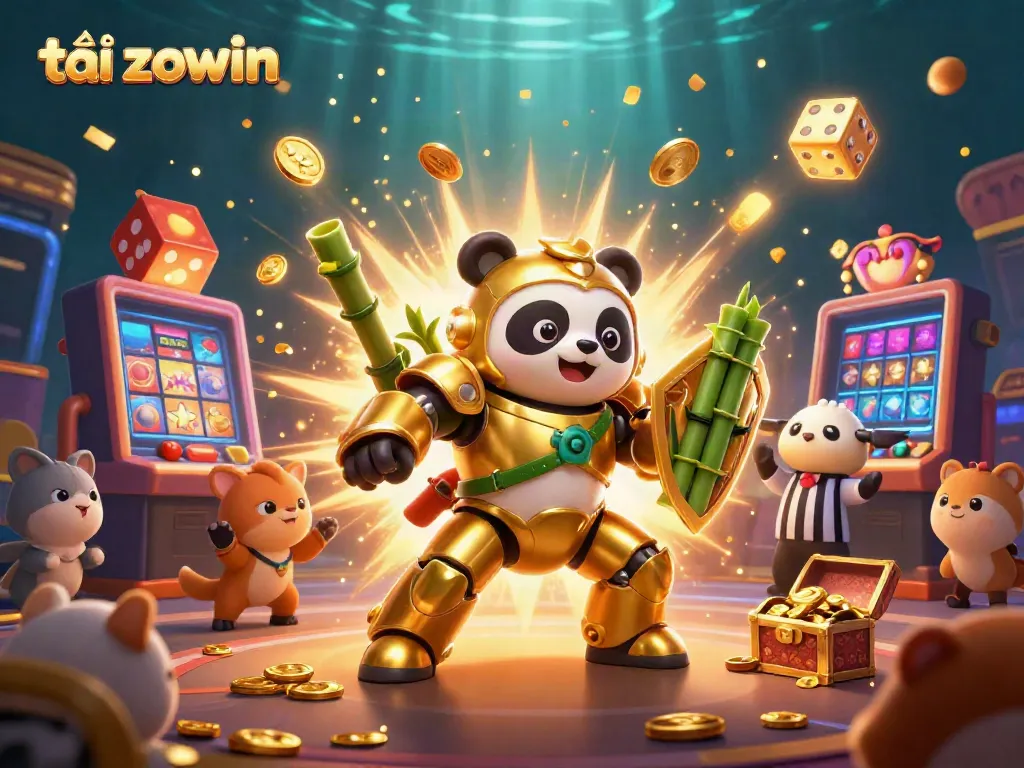 Experience the thrill of tải zowin with this vibrant casino-themed 3D illustration.
