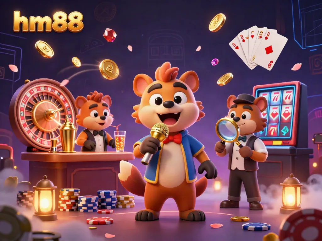 Experience excitement with the hyena comedy club at hm88 casino featuring golden coins and dynamic gameplay elements.