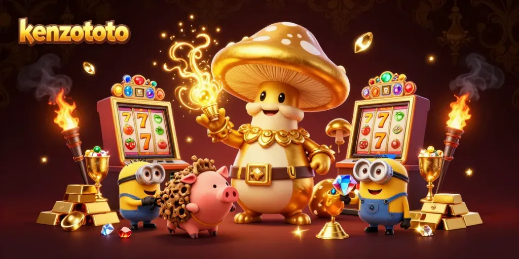 Experience the magic of kenzototo with golden treasures and dynamic slot elements.