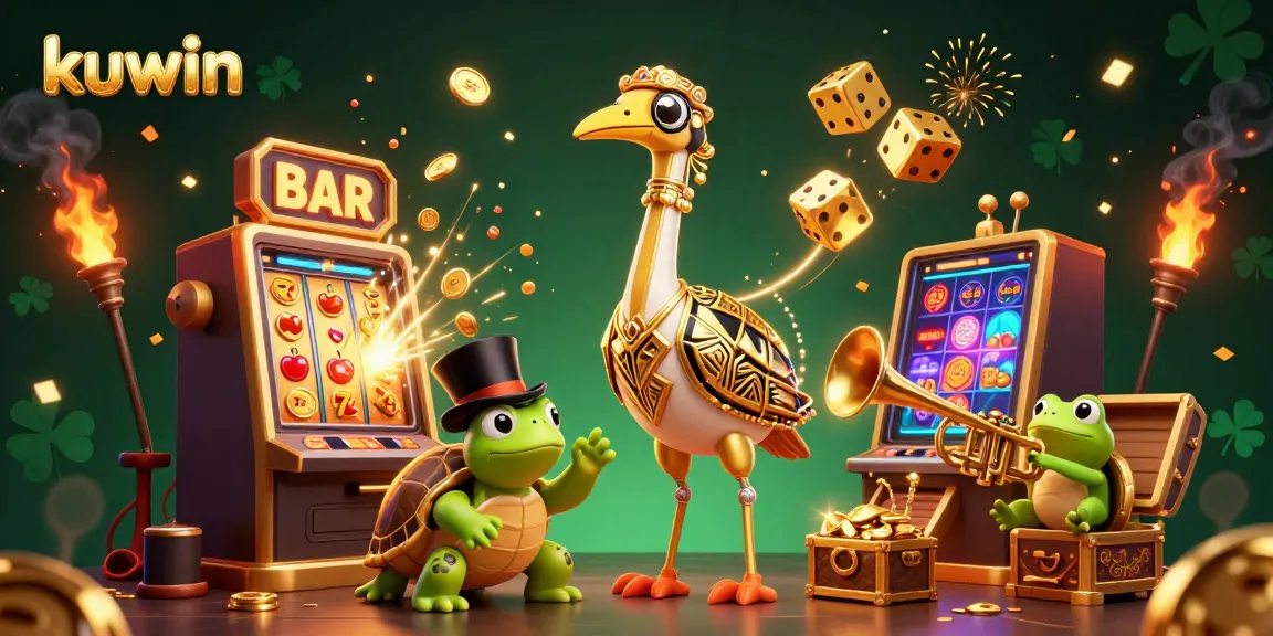 Kuwin captivates as a vibrant online casino scene bursts with excitement, showcasing slots and jackpots.