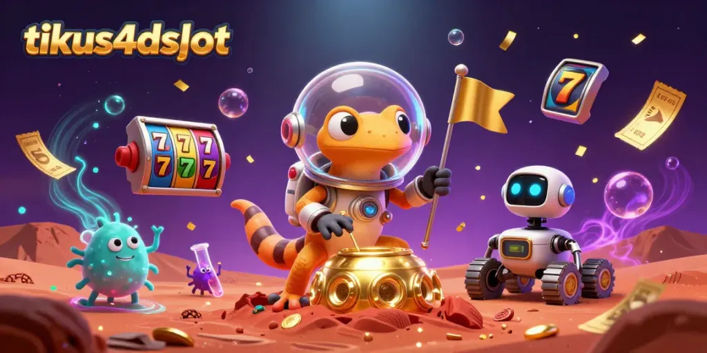 Experience the thrill of tikus4dslot as our Martian gecko discovers a golden casino on Mars.