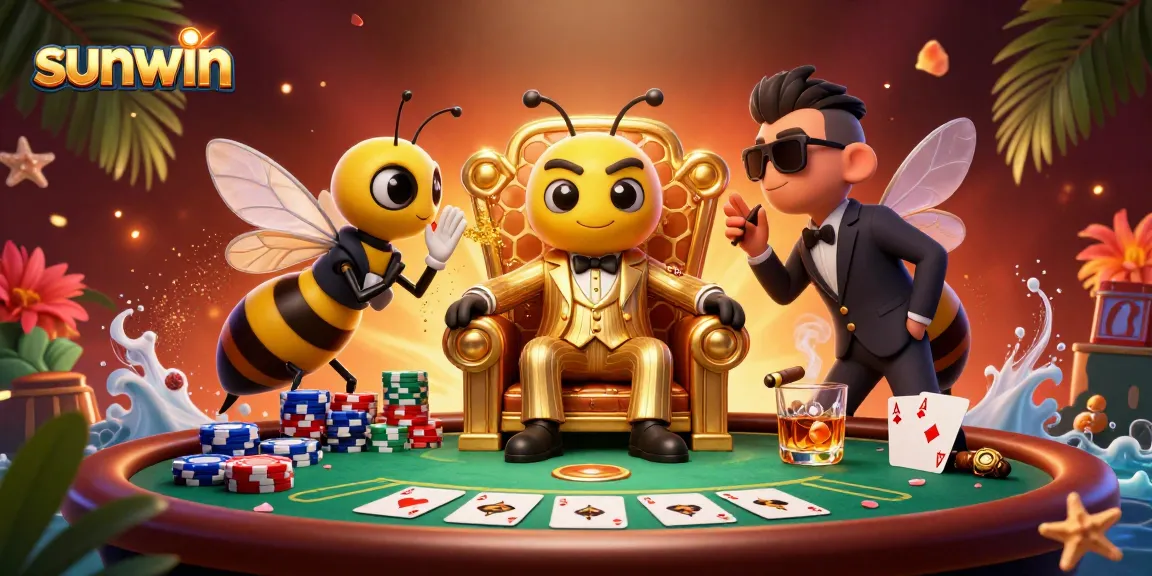 Engage in thrilling gameplay with Sunwin's bumblebee mob boss in a dynamic casino scene.