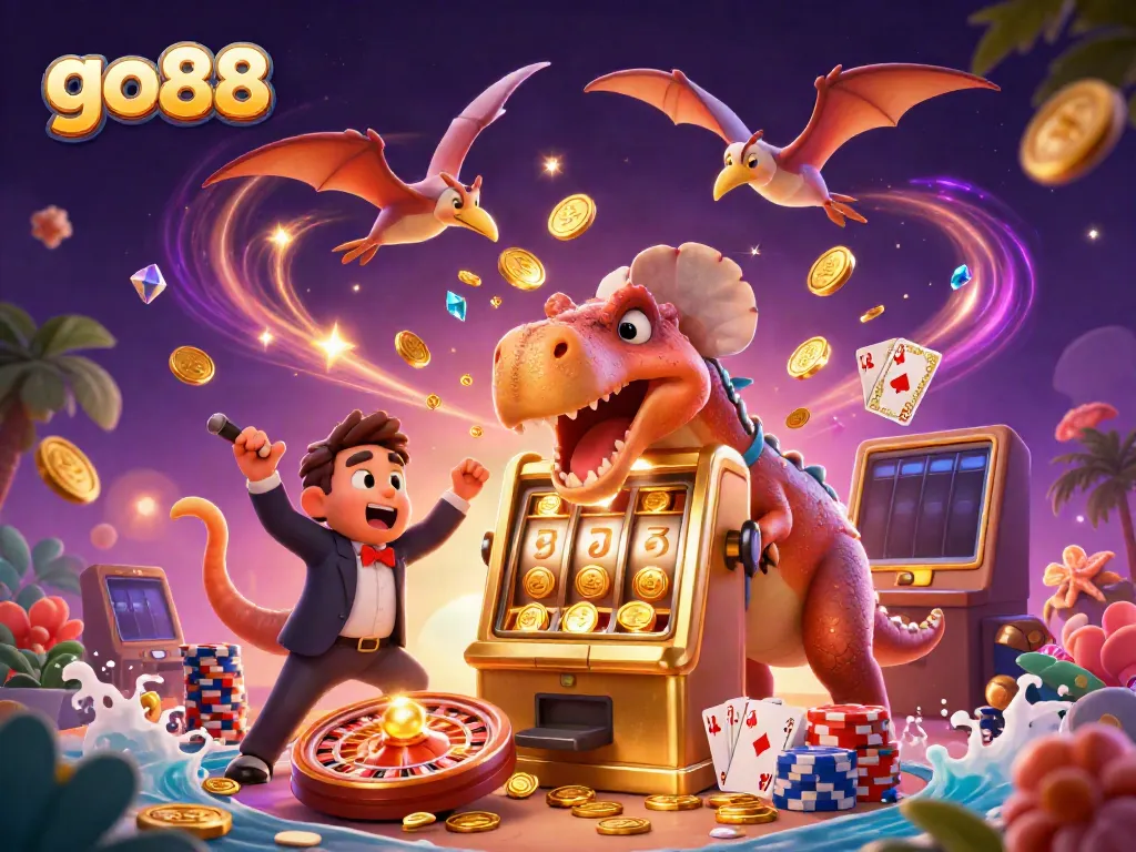 Experience the excitement of go88 with engaging characters and vibrant casino elements in action.