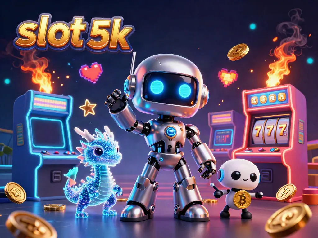 Experience thrilling slot 5k gameplay with our vibrant 3D illustration showcasing exciting gaming elements.