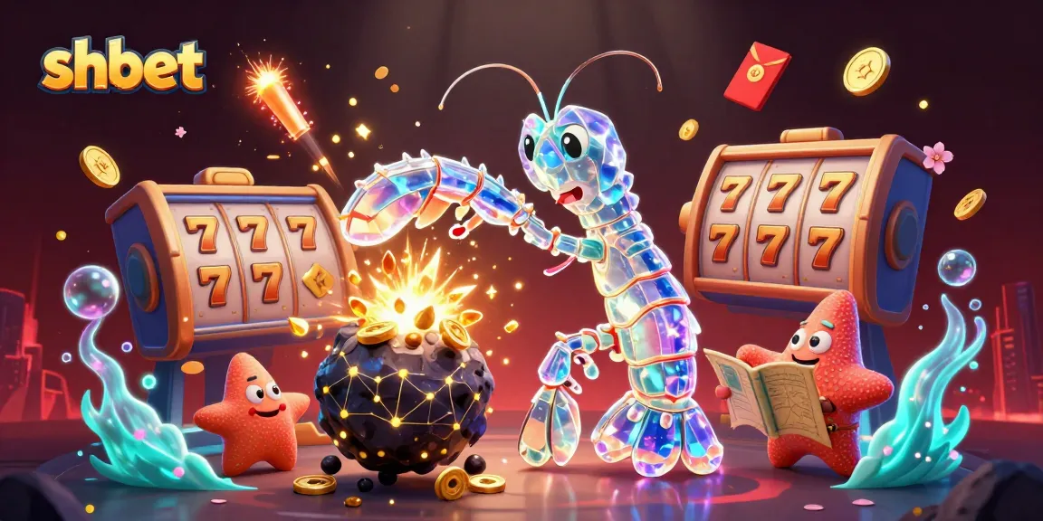 Engage with shbet's exciting gameplay, featuring vibrant slot reels, golden coins, and cosmic elements.