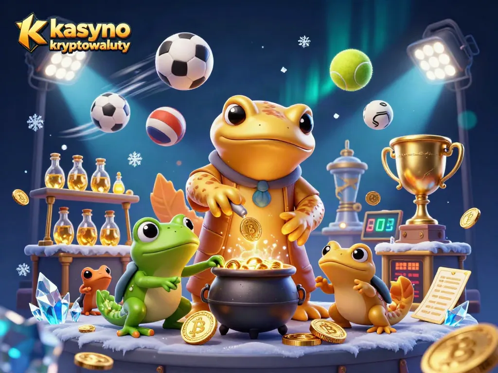 Experience the excitement of kasyno kryptowaluty with animated crypto coins and a magical casino atmosphere.
