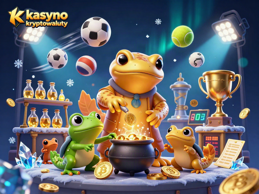 Experience the excitement of kasyno kryptowaluty with animated crypto coins and a magical casino atmosphere.