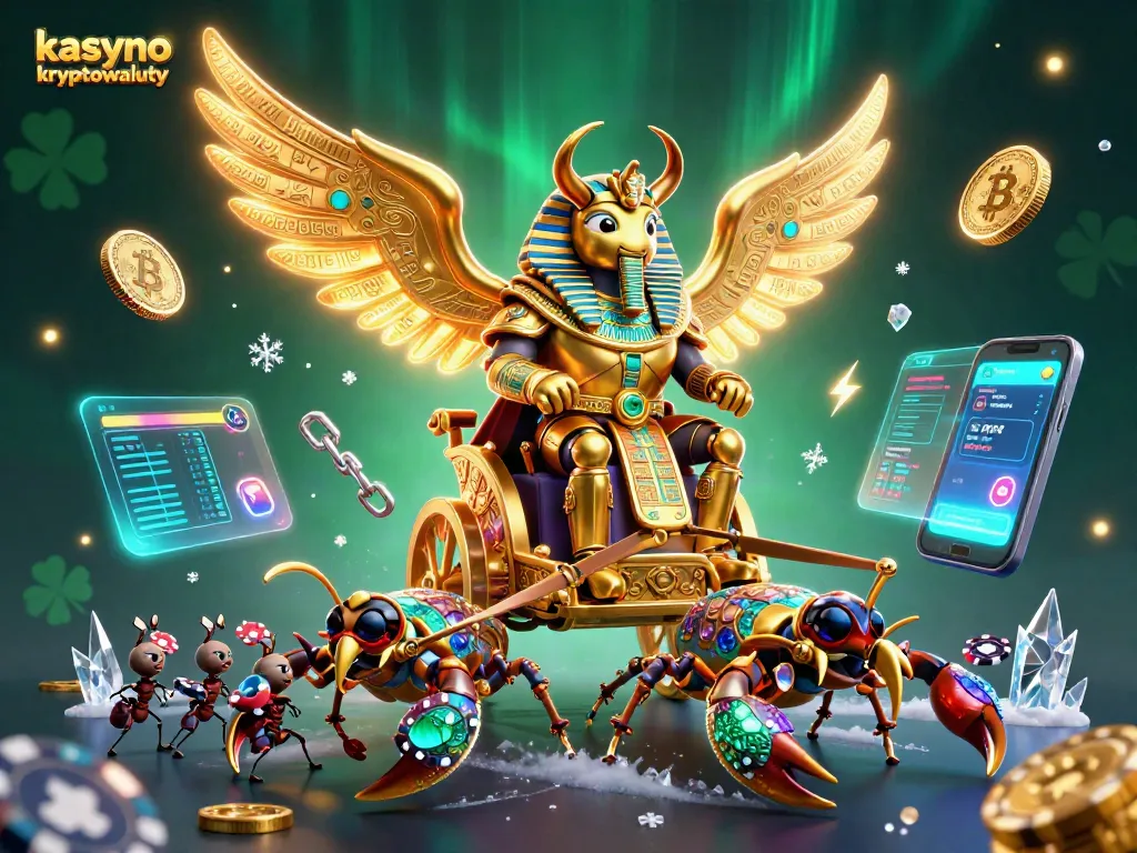 Experience kasyno kryptowaluty with a vibrant 3D scene showcasing unique crypto game elements.