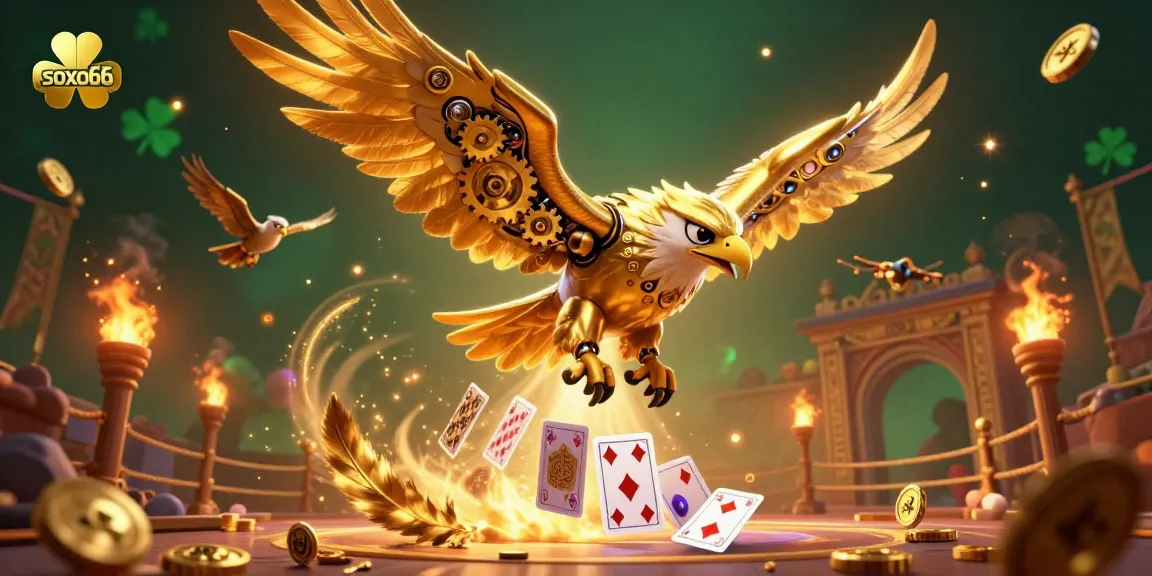 Soxo66 engages players in thrilling online gaming action through a spectacular 3D casino illustration.