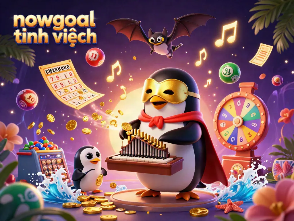 Experience nowgoal tiếng việt with vibrant gaming elements and colorful celebrations in an engaging casino-themed illustration.