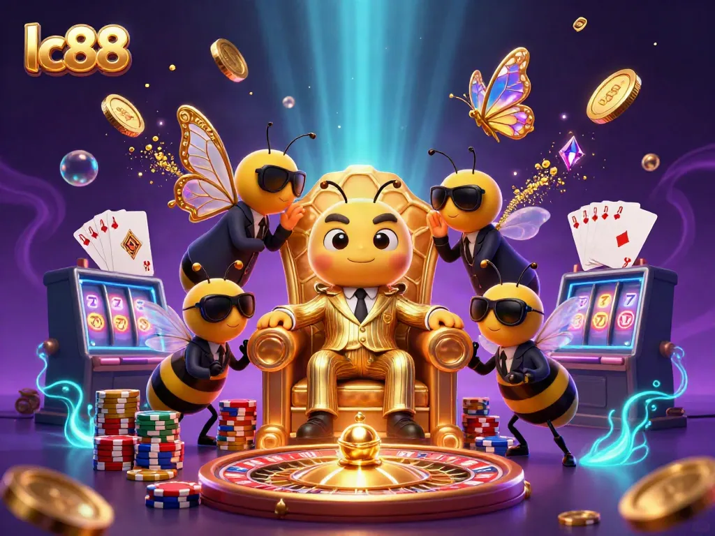 Experience luxury at lc88 as a bumblebee mob boss enjoys the thrill of casino games.