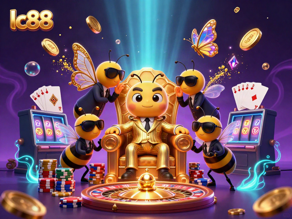 Experience luxury at lc88 as a bumblebee mob boss enjoys the thrill of casino games.