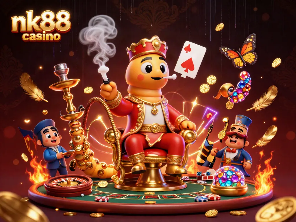 Engage in thrilling games at nk88 casino with vibrant visuals of poker hands and dynamic elements.