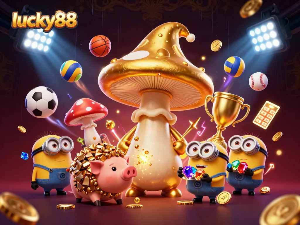 Engage in dynamic gameplay at lucky88 with vibrant treasures and spirited characters in a lively casino scene.