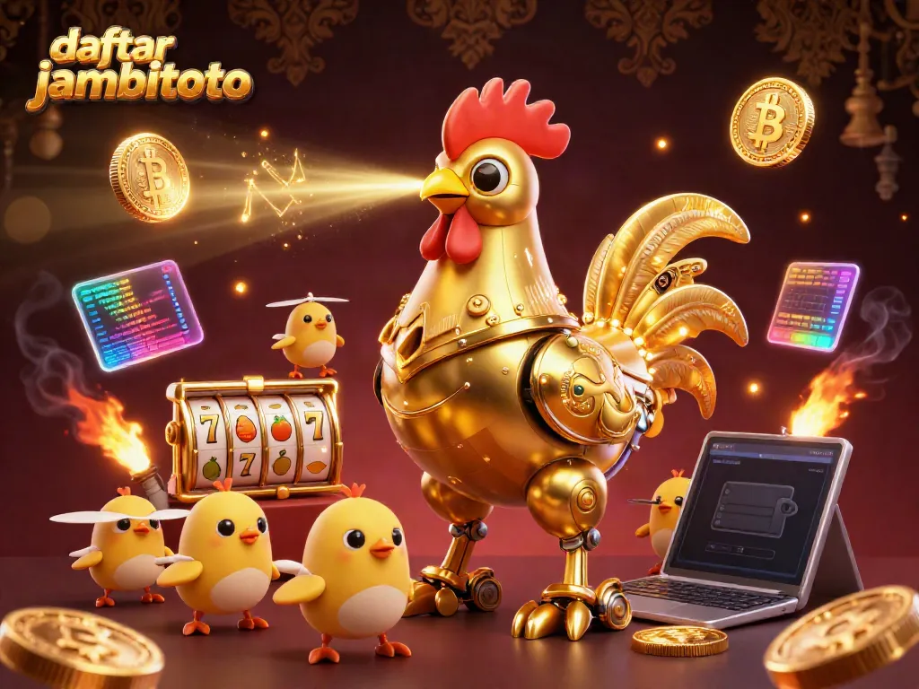 Engage in thrilling gameplay at daftar jambitoto with a captivating golden rooster robot and virtual coins.