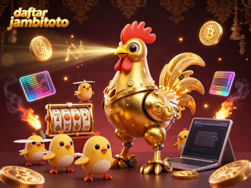 Engage in thrilling gameplay at daftar jambitoto with a captivating golden rooster robot and virtual coins.