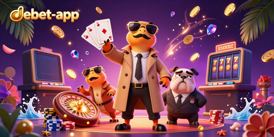 Experience the thrills of debet-app with dynamic raptors and gambling elements in a vibrant casino scene.