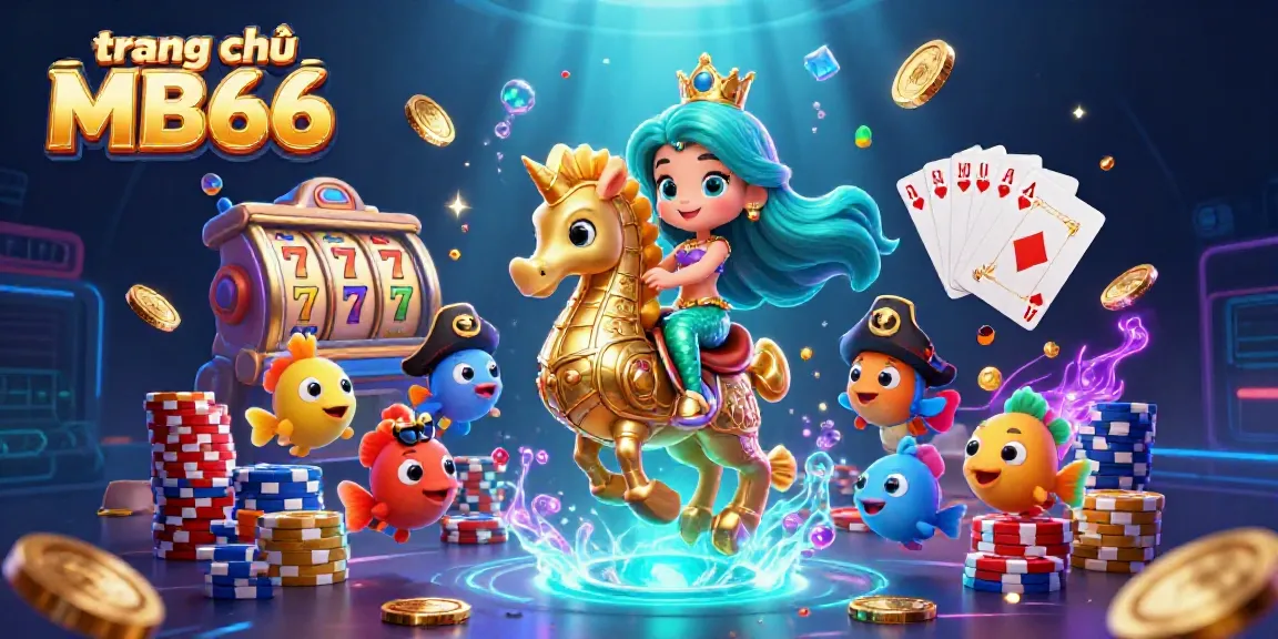 Join the excitement at trang chủ MB66 with a vibrant 3D casino adventure featuring the mermaid princess and her seahorse!