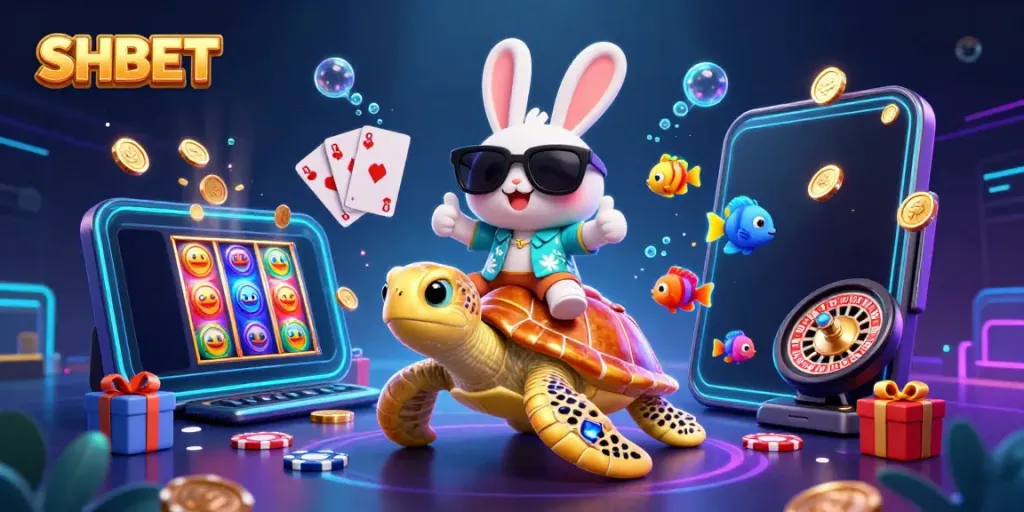 Experience thrilling slots action with SHBET in a vibrant underwater casino scene.